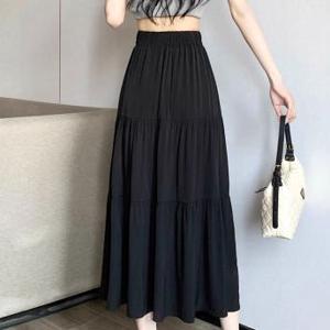 플리츠스커트 롱치마 랩 흰색 플레어 A라인 주름 바스락