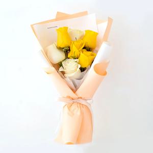 [당일퀵배송]레몬크림 장미 꽃다발