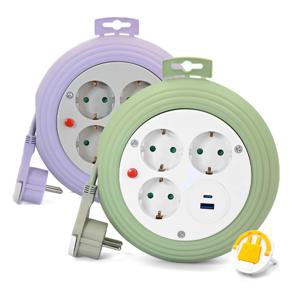 러그 C타입 USB 멀티충전탭 블루/퍼플 3구 3M 가정용 여행용 납작멀티탭 납작플러그