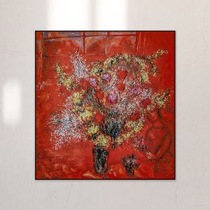 액자 Fleurs sur fond rouge / 마르크 샤갈