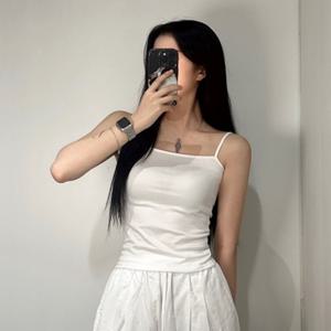 가성비 쫀쫀 기본 무지 이너 끈 나시 티 긴기장 2color 여름 롱 슬리브리스 T109