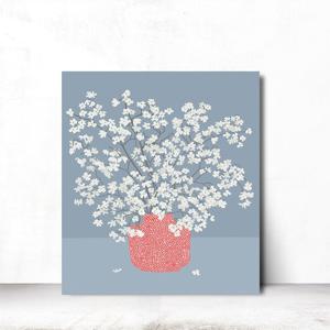 꽃 데이지 정물화 일러스트 현관그림 카페 인테리어액자 캔버스 S 31x41cm