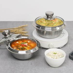 올 스텐 유리 가정용 뚝배기 인덕션 계란찜 304 업소용 냄비