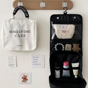 진주 손잡이 여행용 캠핑 대용량 화장품 메이크업 세면 속옷 파우치 가방 박스