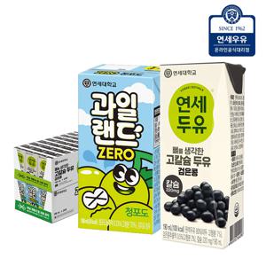 연세 과일랜드 제로 청포도 24팩 + 뼈 고칼슘 두유 검은콩 24팩 (총48팩)