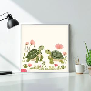 다복 거북 그림 알루미늄 액자 거북이 풍수 인테리어 액자