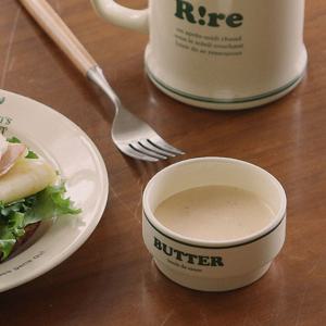 그린 파머스 소스볼 예쁜 레터링 도자기 그릇 종지 카페 감성 신혼 식기 집들이 선물