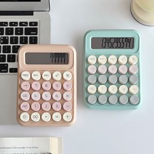 레트로 동글 키보드 계산기 빈티지 컬러 사무용계산기