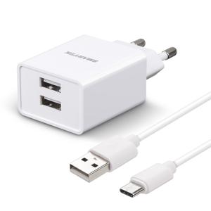 본사직영 C타입 2A5V 2포트 USB 1.2M 충전기 STC-3000