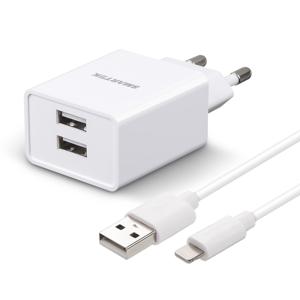 본사직영 8핀 2A5V 2포트 USB 1.2M 충전기 STC-3000