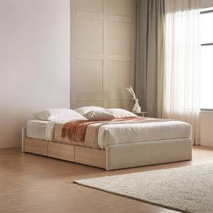 세런 무헤드 패브릭 수납침대 Q + 휴 플랫탑 매트리스