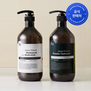 [1+1] 수오가닉 대용량 약산성 퍼퓸 샴푸워시+퍼퓸 트리트먼트 1000ml