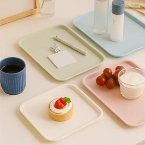 1+1 파스텔톤 카페 쟁반 트레이 4color 홈카페 사각 접시 베이킹 다용도 소품