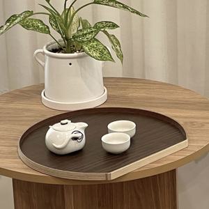 국내생산 우드 반달트레이 (화이트)