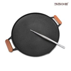 금상첨화 인덕션가능 티타늄코팅 그리들 40cm(집게+손잡이포함) 볶음팬 구이팬