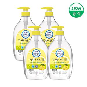 참그린 트루워시 구연산 뽀드득 주방세제 용기 1kg X 4개 (레몬향)