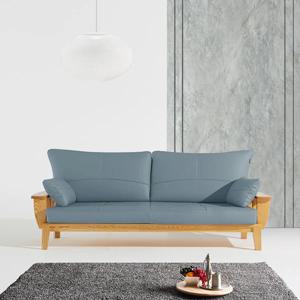 블라인 이태리천연면피가죽 천연오크원목소파(3인용)