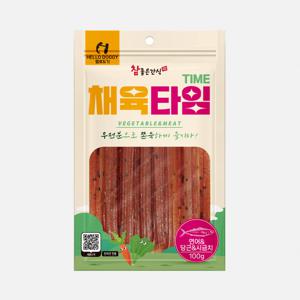 채육타임 참좋은 강아지육포 간식 연어 당근 시금치 100g