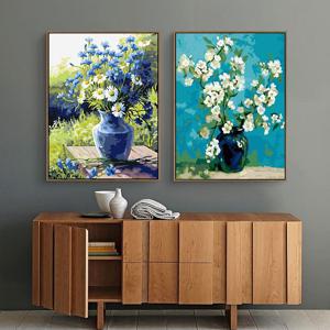 [해외]꽃그리기 쉬운그림그리기 특 대형 DIY 명화 유화 아크릴화 그림 캔버스 색칠 복도