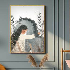 평화의포옹 그림 알루미늄액자 말 사업운 승진 풍수 지리 벽 개업식선물 인테리어 액자