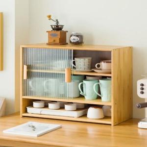 [해외]원목 주방 수납장 찻장 유리 찬장 컵 진열장 서랍장 장식장 그릇장 컵선반