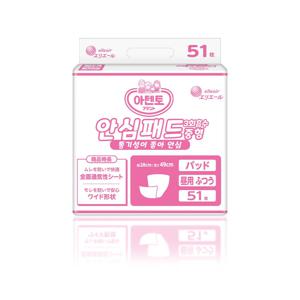 요실금 안심 패드 3회 흡수 중형 51매 성인용기저귀