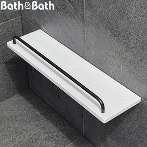 BB-114 W (G-B) 일자선반400 인조대리석_욕실 화장실 벽 세면대 샤워 타공 수납