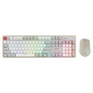 레트로 M 레드 SPRK104 RGB 오피스 무선 키보드 무소음 마우스 세트