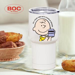 [리퍼] 찰리브라운 이중진공 스텐 대용량 텀블러 600ml (정품 라이센스)