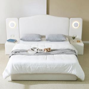 안나 평상형 호텔식 침대프레임 패브릭침대 인조가죽침대 선택/패널선택(SS/D/Q/K/LK)