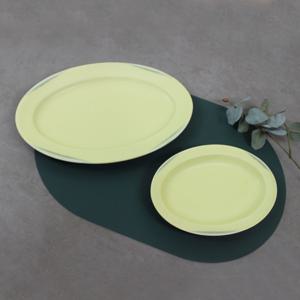 브런치 그릇 도자기 오발 플레이트 아보카도 타원접시(2size)