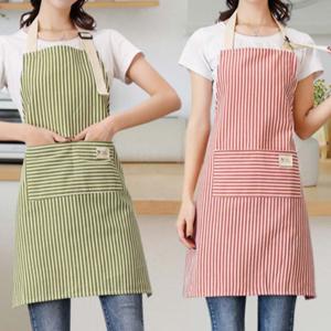 스트라이프 린넨 앞치마 어린이집 유치원 카페 바리스타 요리 앞치마