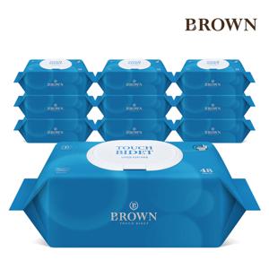 변기에쏙 터치비데 화장실용 물티슈 48매 캡 10팩