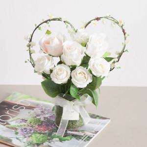 장미 조화 화병 하트 블러썸 세트 30cm 2colors 인테리어 꽃 장식