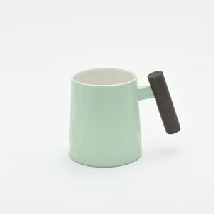 고원 계수나무 머그컵 500ml 민트 해머무늬 도자기 머그잔