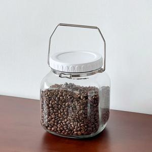 미르 갤런 담금주 눈금 유리병 스크류캡 스텐손잡이 사각 3200ml