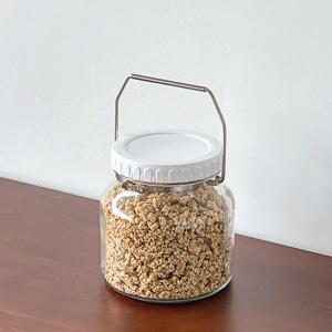 미르 갤런 담금주 눈금 유리병 스크류캡 스텐손잡이 원형 2400ml