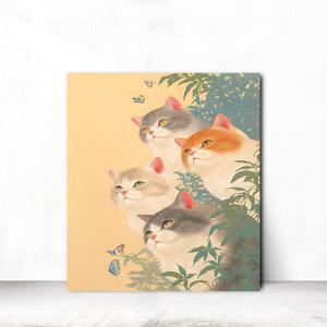 고양이 동물 감성 포스터 인테리어액자 캔버스그림 패밀리냥 S 31X41cm