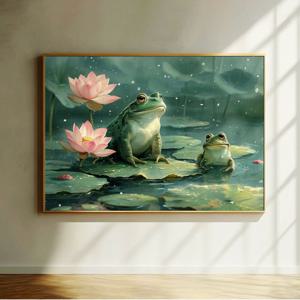 연못과친구 그림 알루미늄액자 두꺼비 개구리 풍수 인테리어 액자