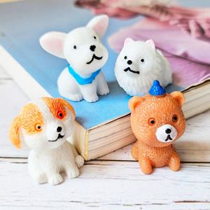 우리집 강아지 미니어처 4p 동물 피규어 식물 꾸미기 테라리움 젤캔들 재료