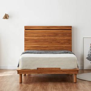 엘다 티크 원목 침대프레임 평상형 LED 조명 슈퍼싱글