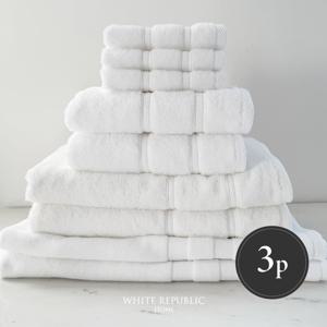 이집션 코튼 320g 고중량 장파일 호텔바스매트 3P (화이트,오트밀)