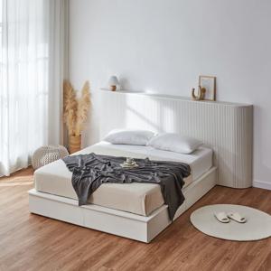 뷰렌 고무나무 원목 침대프레임 서랍형 수납 라지킹