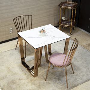 쿠폰가 447,000원 / 포엘 천연 세라믹 2인용 식탁 테이블 로즈골드T