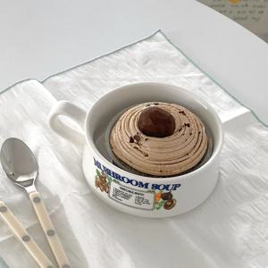 머쉬룸 수프볼 요거트볼 디저트 시리얼 그릇 접시