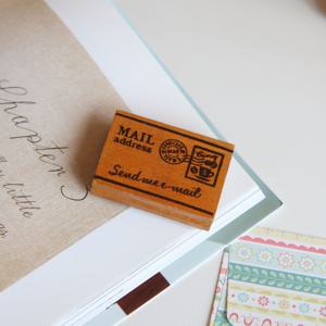 일본 데꼴 이메일 우드 스탬프 다꾸 도장 빈티지 소품