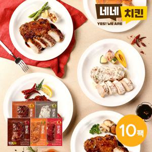 네네치킨 네꼬닭 순살 닭다리 100g 8종 10팩