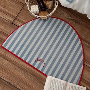 배색 스트라이프 규조토 발매트 (3 color) 화장실 욕실 매트 반원매트 러그