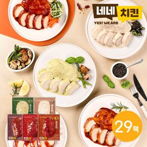 대용량팩 네네치킨 네꼬닭 소스 닭가슴살 5종(NEW) (25+4팩)