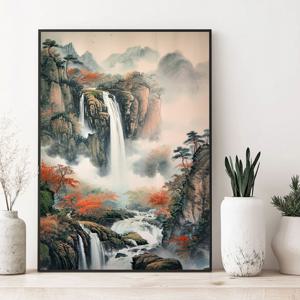 수묵 폭포 그림 알루미늄 액자 물 여름 재물운 인테리어 액자